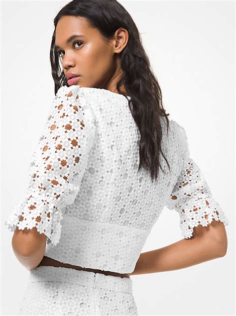 michael kors embellished floral lace top|Floral Medallion Lace Top .